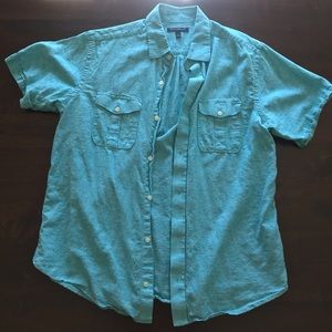 Men’s Banana Republic Blue Linen Button Shirt